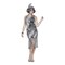 Womens Ghostly Flapper Costume Fringe Dress with Headband Halloween Outfit